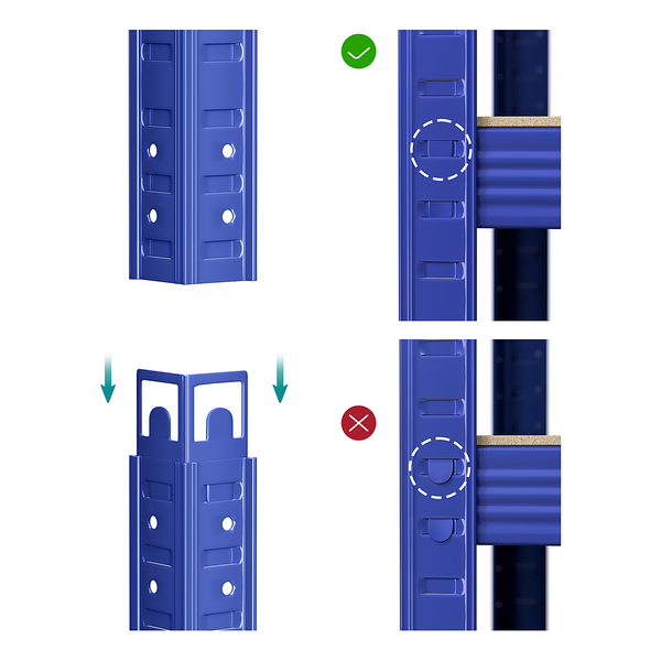 Schwerlastregal Hastal 180 cm - Stahl - Blau - 1er Set