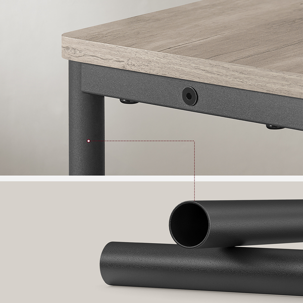 Beistelltisch Iskour mit Steckdose Typ C - Graubraun / Schwarz