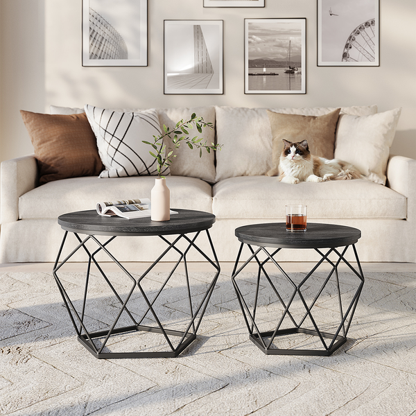 Couchtisch Tuxford 60 cm 2er-Set - Schwarz