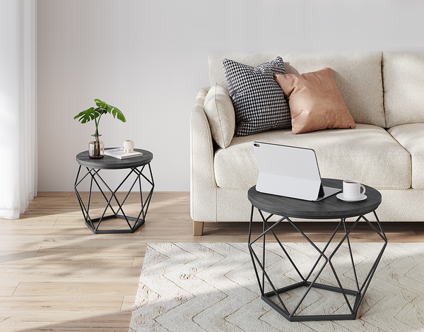 Couchtisch Tuxford 60 cm 2er-Set - Schwarz