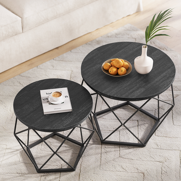 Couchtisch Tuxford 60 cm 2er-Set - Schwarz