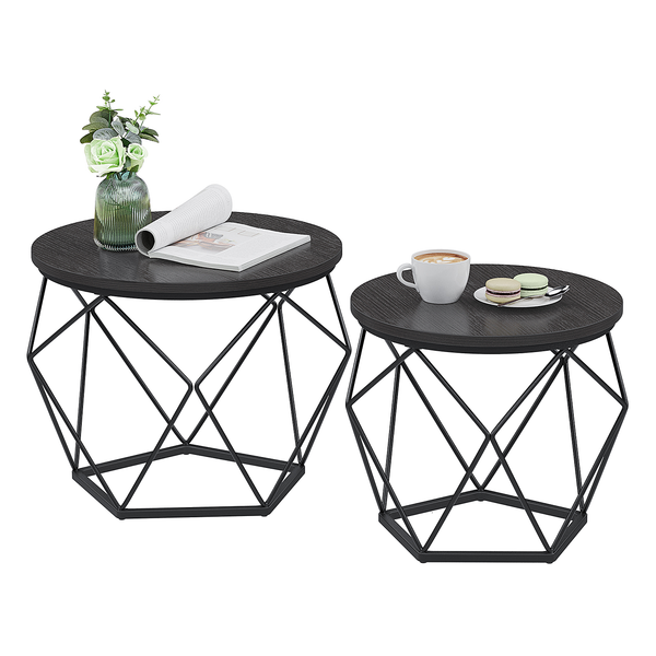 Couchtisch Tuxford 60 cm 2er-Set - Schwarz
