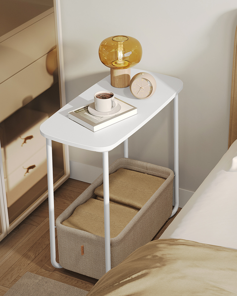 Beistelltisch Ponoka oval - Weiß / Beige