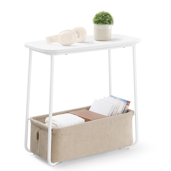 Beistelltisch Ponoka oval - Weiß / Beige