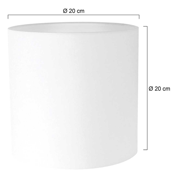 Lampenschirm Typ A - Baumwolle - Weiß - Durchmesser: 20 cm