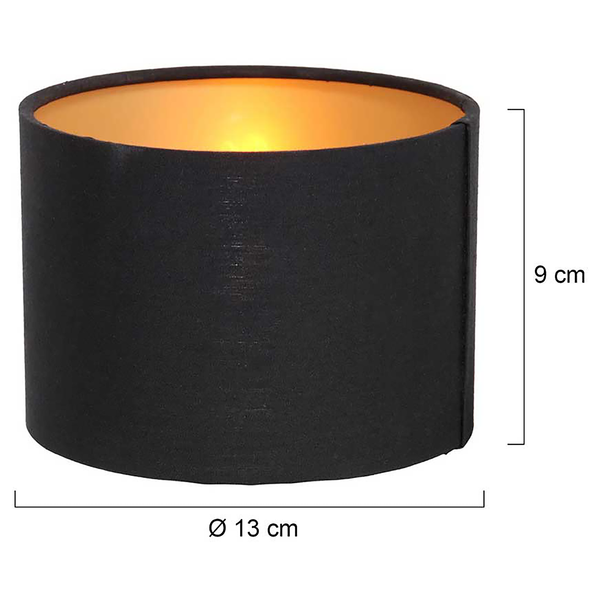 Lampenschirm Typ A - Baumwolle - Schwarz - Durchmesser: 13 cm