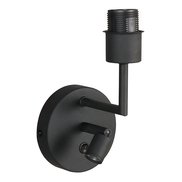 LED-Wandleuchte Noor - Baumwollstoff / Aluminium - 2-flammig - Schwarz