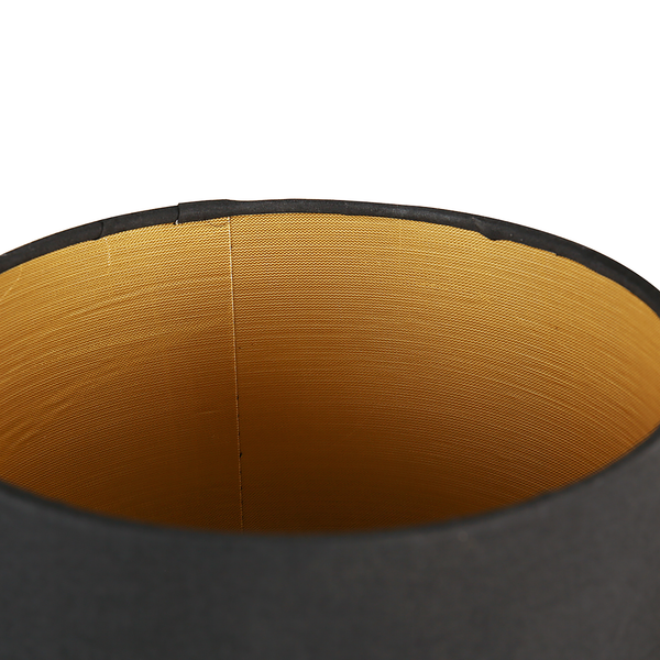 LED-Wandleuchte Noor - Baumwollstoff / Aluminium - 2-flammig - Schwarz