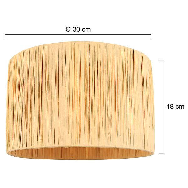 Lampenschirm Typ A - Pflanzengras - Braun - 30 x 18 cm