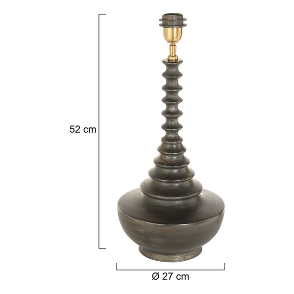 Tischleuchte Bois Typ A - Aluminium / Eiche Teilmassiv - Braun - 1-flammig