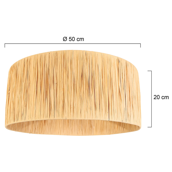 Lampenschirm Typ A - Pflanzengras - Braun - 50 x 20 cm