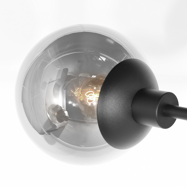 Pendelleuchte Constellation - Aluminium / Rauchglas - 5-flammig - Schwarz