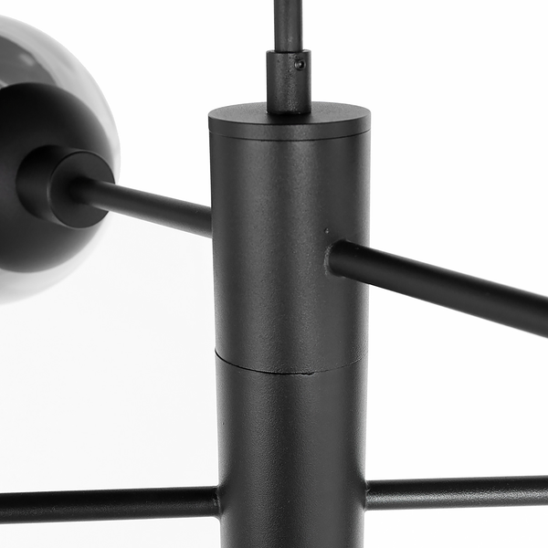 Pendelleuchte Constellation - Aluminium / Rauchglas - 5-flammig - Schwarz