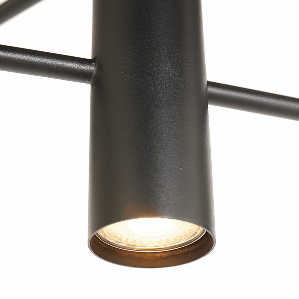 Pendelleuchte Constellation - Aluminium / Rauchglas - 5-flammig - Schwarz