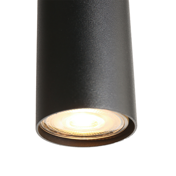 Pendelleuchte Bollique 5-flammig Rund - Aluminium / Rauchglas - Schwarz