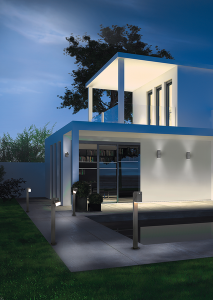 LED-Wandleuchte Avon Typ A - Polycarbonat / Aluminium - 2-flammig
