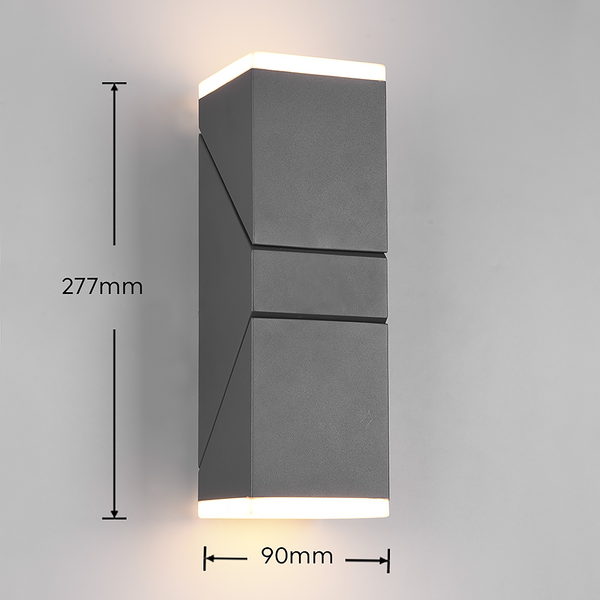 LED-Wandleuchte Avon Typ A - Polycarbonat / Aluminium - 2-flammig