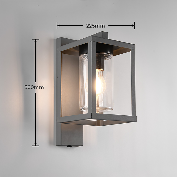 Wandleuchte Lunga Typ A - Klarglas / Aluminium - 1-flammig