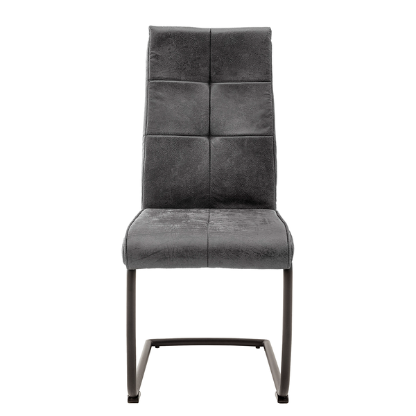 Freischwinger Algou 2er-Set - Webstoff / Eisen - Grau / Schwarz
