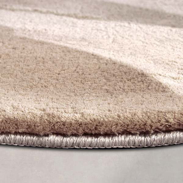 Hochflorteppich Leon rund - Polyester - Creme - Durchmesser: 160 cm