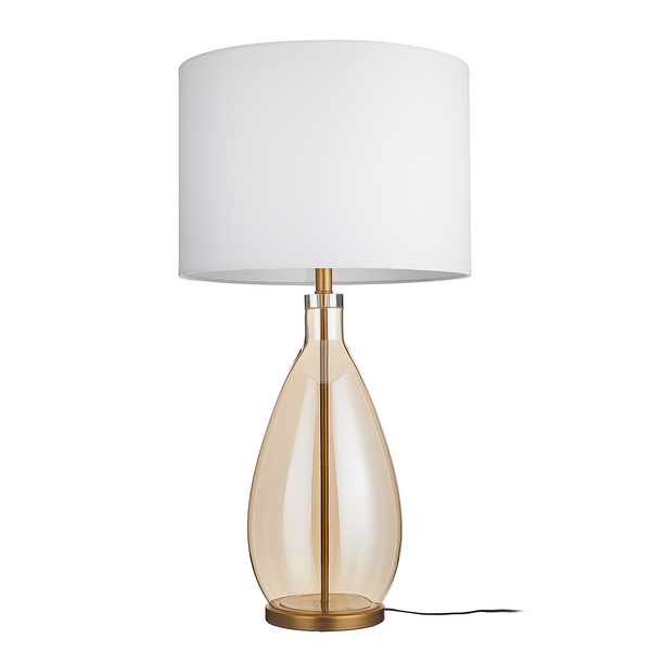 Tischleuchte MADAME VERRE XL - Glas / Metall / Leinen - Gold - Höhe: 85 cm