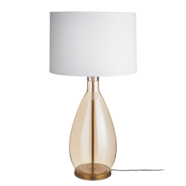 Tischleuchte MADAME VERRE XL - Glas / Metall / Leinen - Gold - Höhe: 85 cm