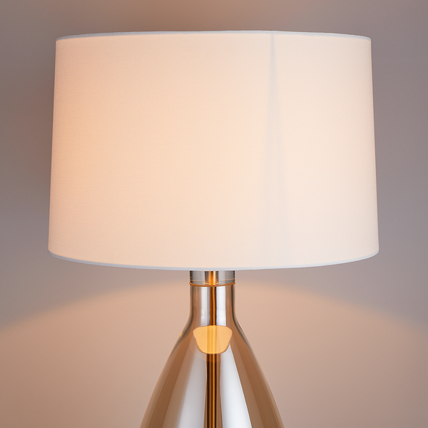 Tischleuchte MADAME VERRE XL - Glas / Metall / Leinen - Gold - Höhe: 85 cm