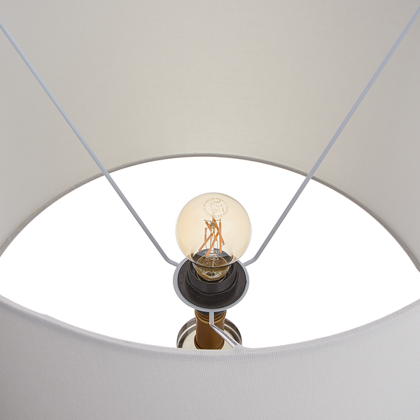 Tischleuchte MADAME VERRE XL - Glas / Metall / Leinen - Gold - Höhe: 85 cm