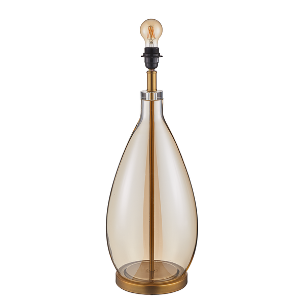 Tischleuchte MADAME VERRE XL - Glas / Metall / Leinen - Gold - Höhe: 85 cm