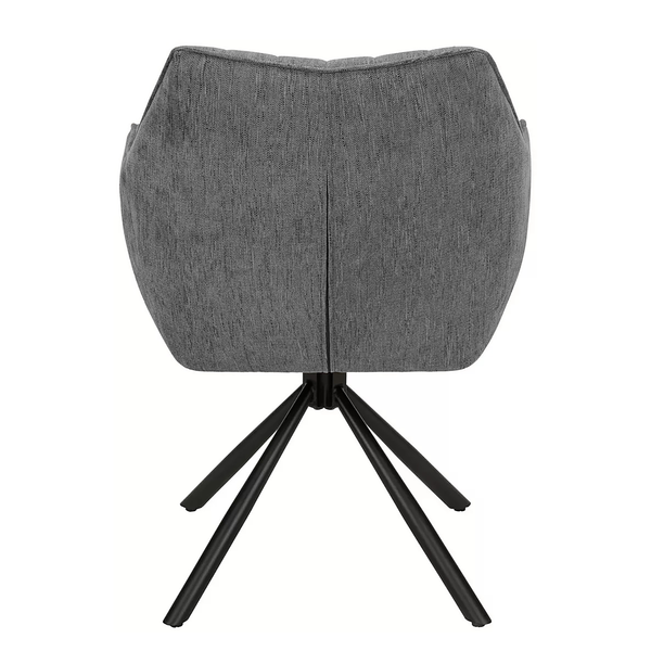 Armlehnenstuhl Juweh - Grau - Chenille - Eisen - 63 x 88 x 62 cm