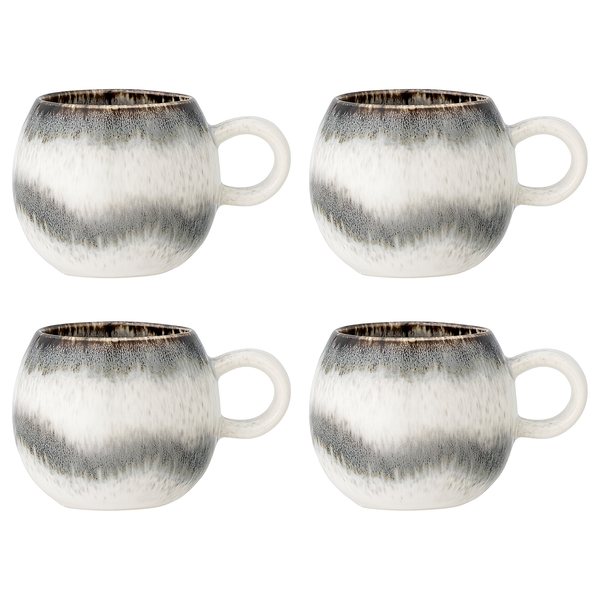 Tasse Paula mit Henkel Typ H 4er-Set - Steingut - Braun