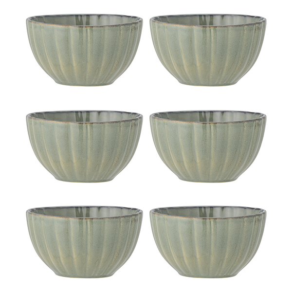 Schale Latina 6er-Set - Steingut - Grün - Breite: 9 cm