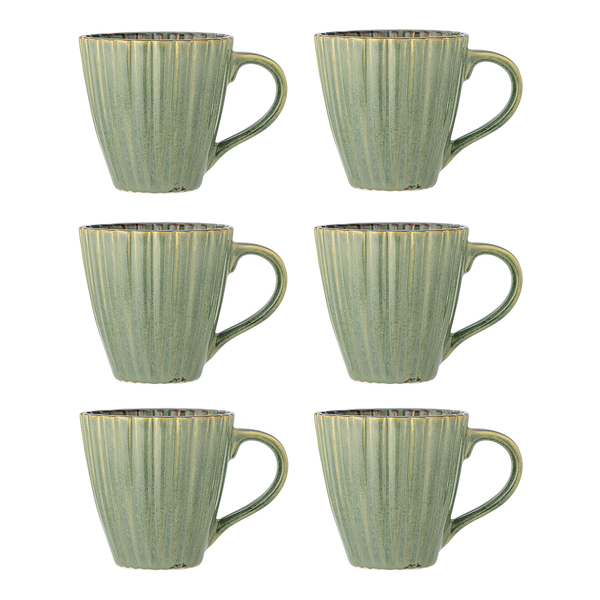 Tasse Latina 6er-Set - Steingut - Grün