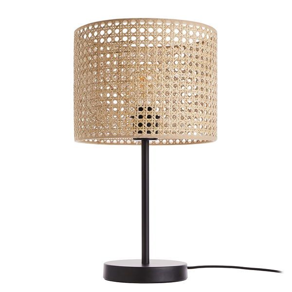 Tischleuchte NYBORG - Metall / Rattan - 1-flammig - Natur