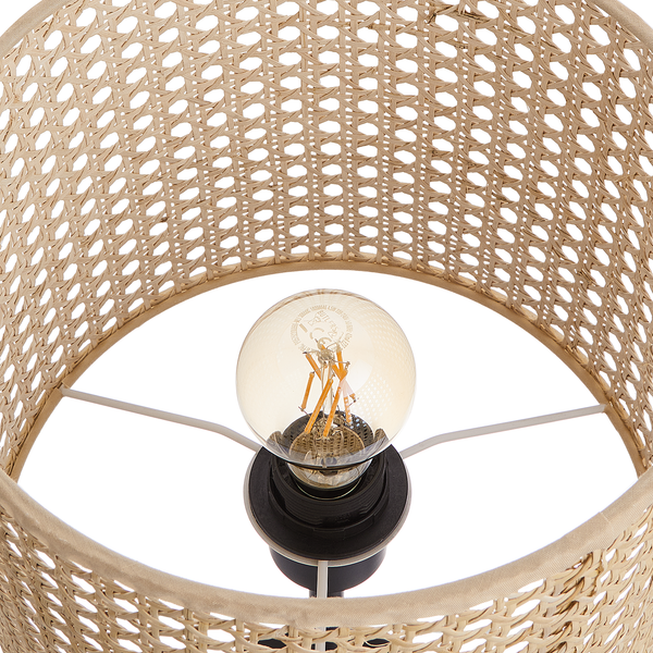 Tischleuchte NYBORG - Metall / Rattan - 1-flammig - Natur