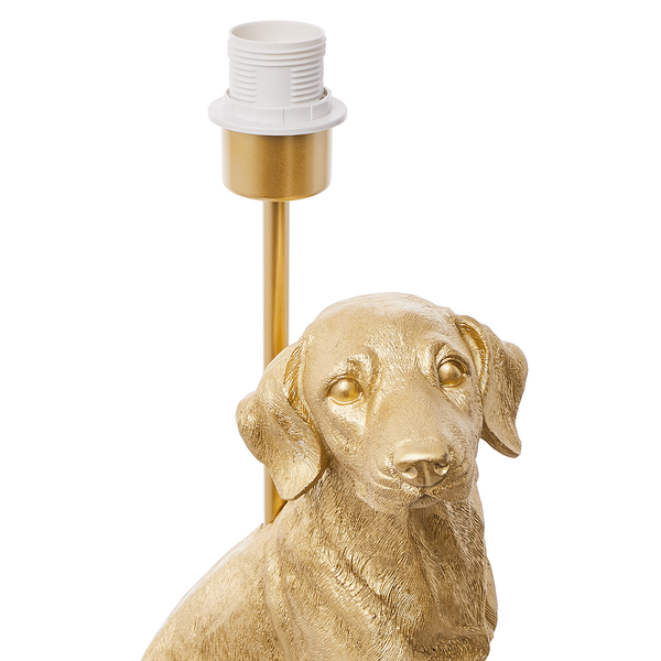 Tischleuchte EL BELLO Hund - Polyresin / Textil - 1-flammig - Gold