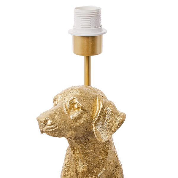 Tischleuchte EL BELLO Hund - Polyresin / Textil - 1-flammig - Gold