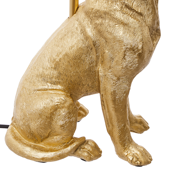 Tischleuchte EL BELLO Hund - Polyresin / Textil - 1-flammig - Gold
