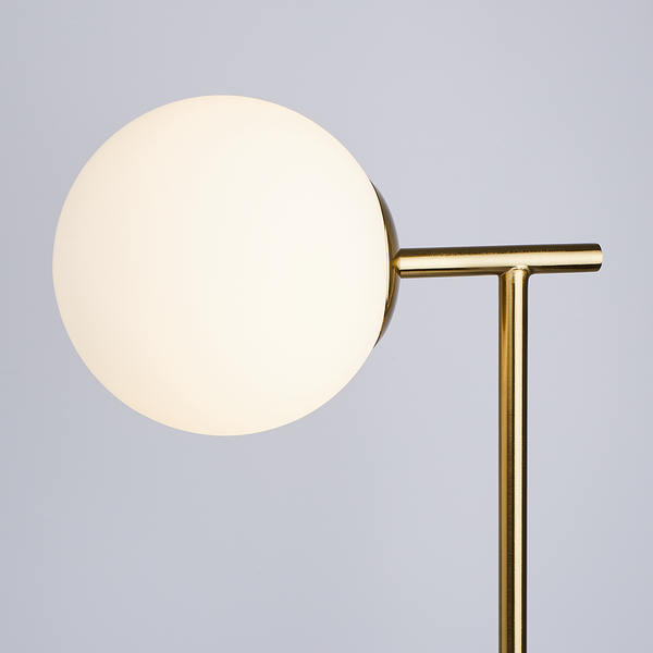 Tischleuchte LUNA - Metall / Glas / Marmor - 1-flammig - Gold / Weiß