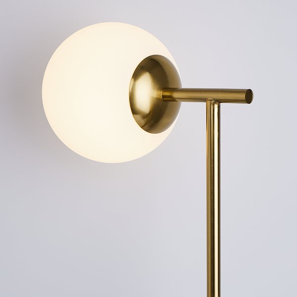 Tischleuchte LUNA - Metall / Glas / Marmor - 1-flammig - Gold / Weiß