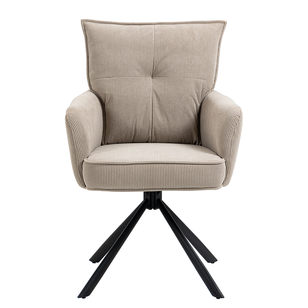 Drehbarer Armlehnenstuhl DIDRIP 2er-Set - Cord - Cappuccino