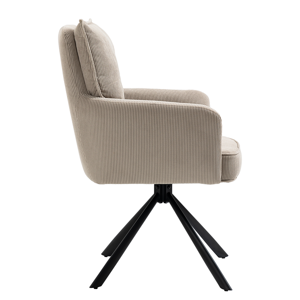 Drehbarer Armlehnenstuhl DIDRIP 2er-Set - Cord - Cappuccino
