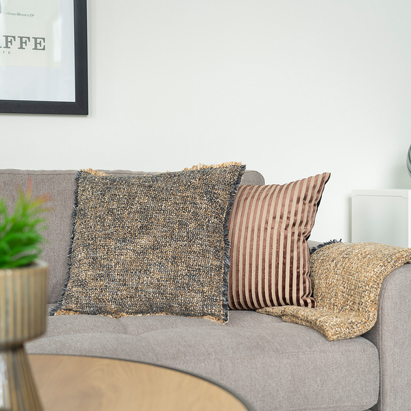 Dekokissen Perth - Mischgewebe - Beige / Braun