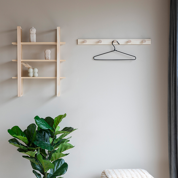 Wandgarderobe Abano - Pappel massiv - Natur