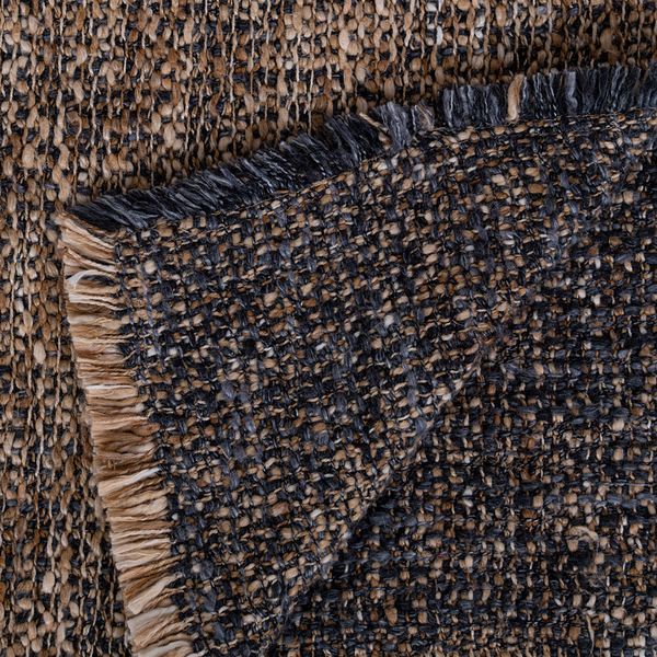 Plaid Ely - Polyester / Baumwollstoff - Blau / Orange
