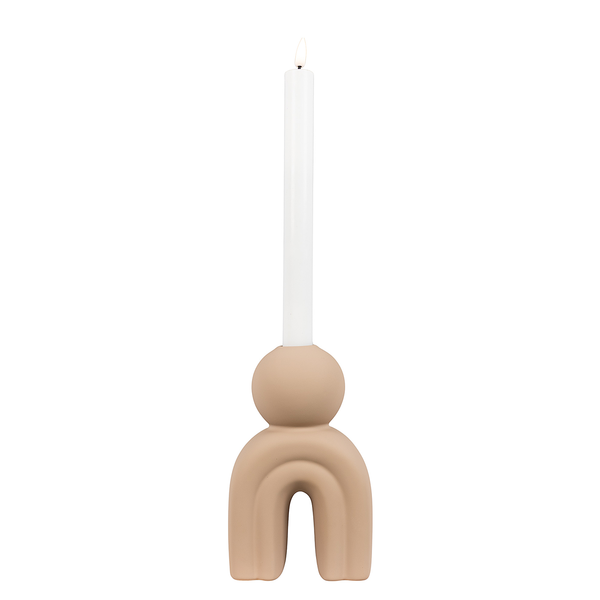 Kerzenhalter Jasike - Keramik - Beige