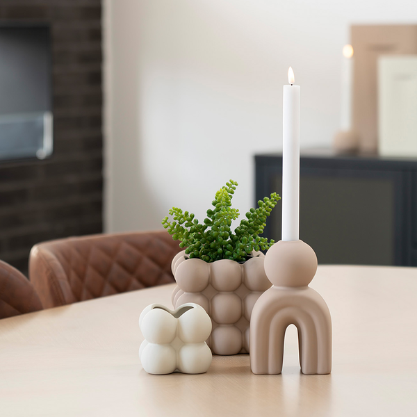 Kerzenhalter Jasike - Keramik - Beige