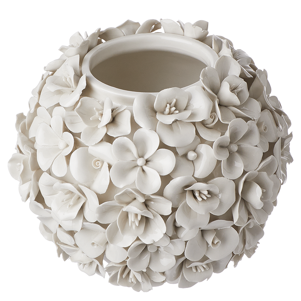 Vase BOUQUET Blumen - Steingut - Creme