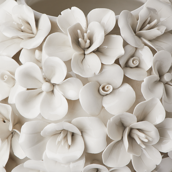 Vase BOUQUET Blumen - Steingut - Creme