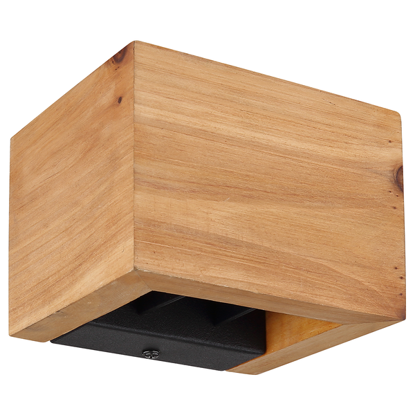 Wandleuchte Alina - Tanne Massiv / Eisen - Braun - 1-flammig